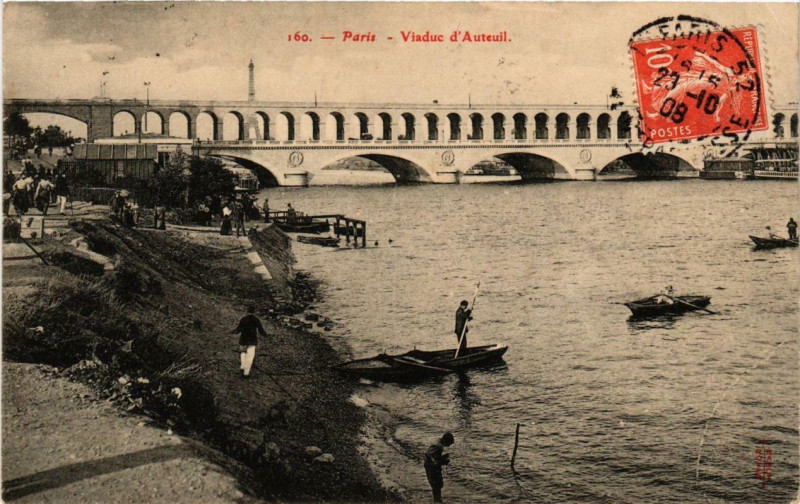 Carte postale ancienne Viaduc d'Auteuil à Paris 16e