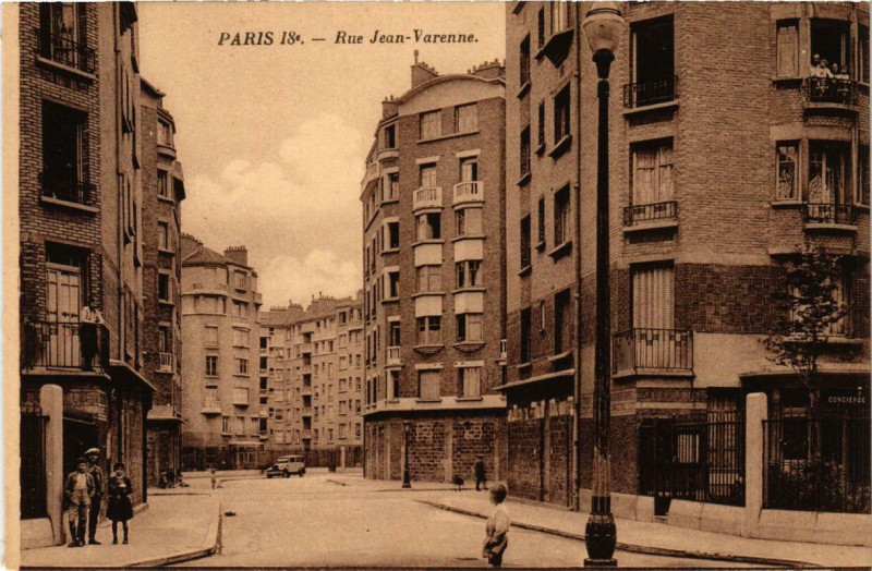 Carte postale ancienne Rue Jean-Varenne à Paris 18e