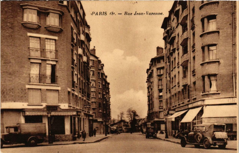 Carte postale ancienne Rue Jean-Varenne à Paris 18e