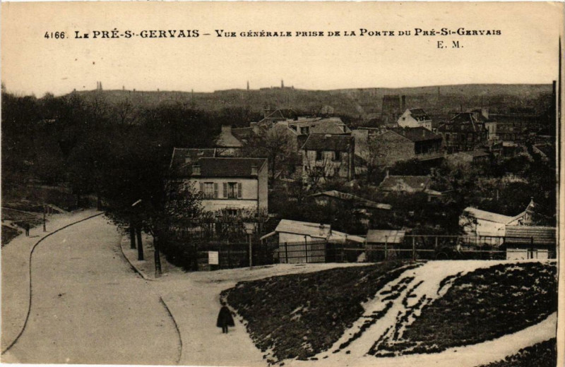 Carte postale ancienne Vue générale prise de la Porte du Pré-Saint-Gervais à Paris 19e