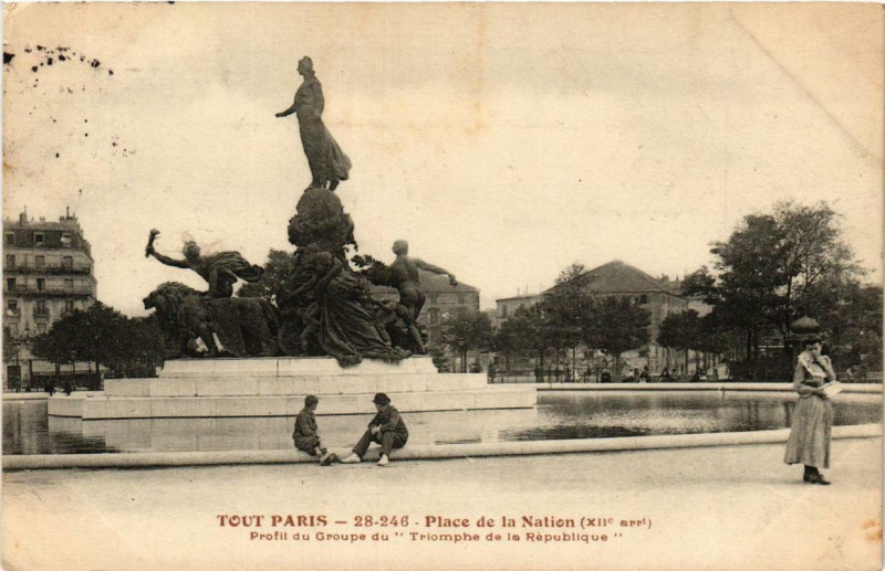 Carte postale ancienne Tout Paris 12e 38-246 Place Nation Profil Groupe F. Fleury à Paris 12e