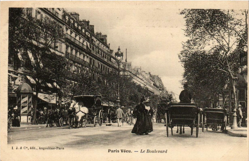 Carte postale ancienne Paris Vécu. Le Boulevard à Paris
