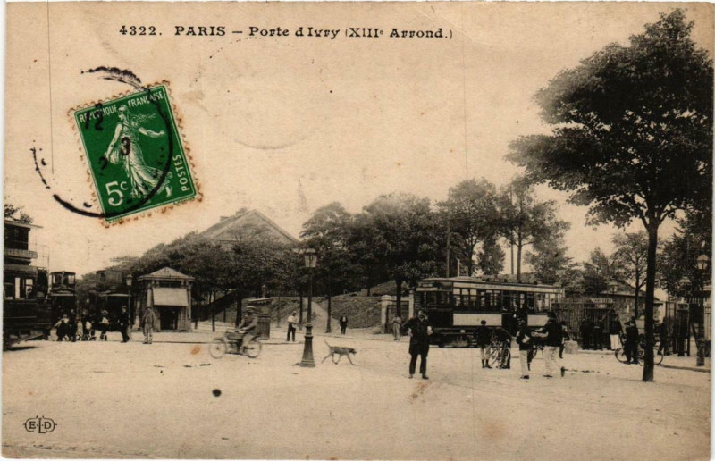 Carte postale ancienne Porte d'Ivry à Paris 13e