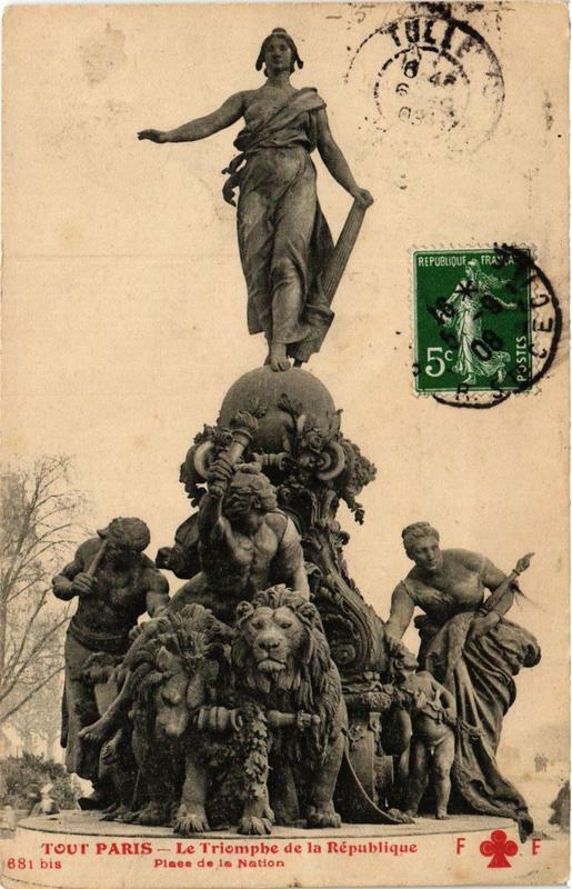 Carte postale ancienne Tout Paris 12e 681 Triomphe de la République Place de la Nation à Paris 12e