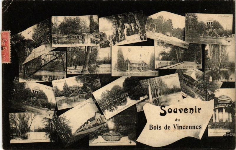 Carte postale ancienne Paris 12e Souvenir du Bois de Vincennes à Paris 12e