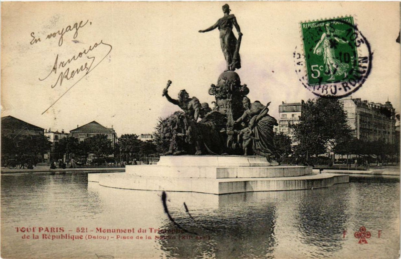 Carte postale ancienne Tout Paris 12e 521 Monumnet Triomphe République F. Fleury à Paris 12e