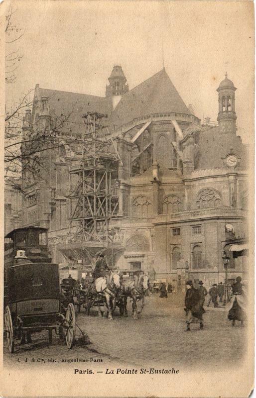 Carte postale ancienne Paris (1e) La Pointe Saint-Eustache à Paris 1er