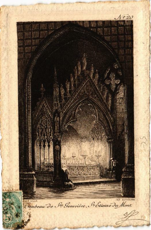 Carte postale ancienne Paris (5e) Tombeau de Sainte-Genevieve Saint-Etienne du Mont à Paris 5e