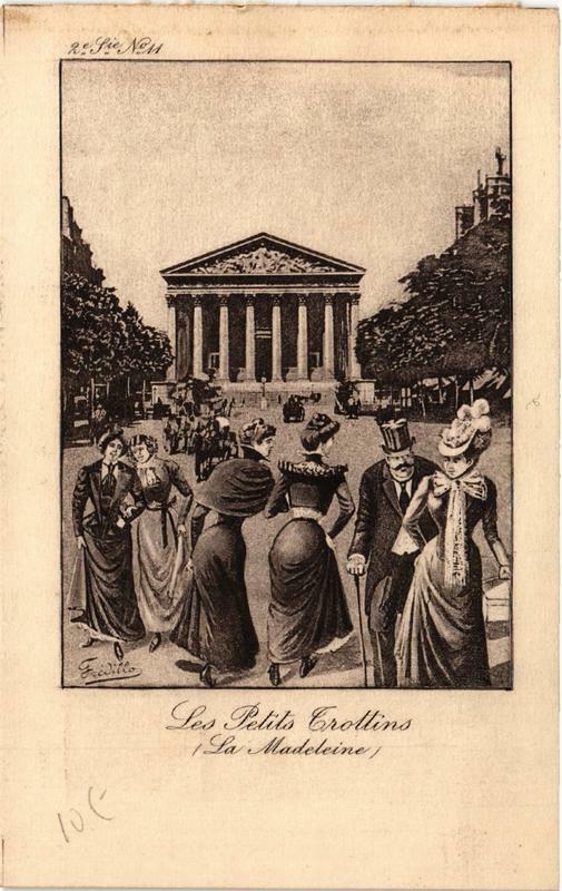 Carte postale ancienne Paris (8e) Les Petits Trottins. La Madeleine à Paris 8e