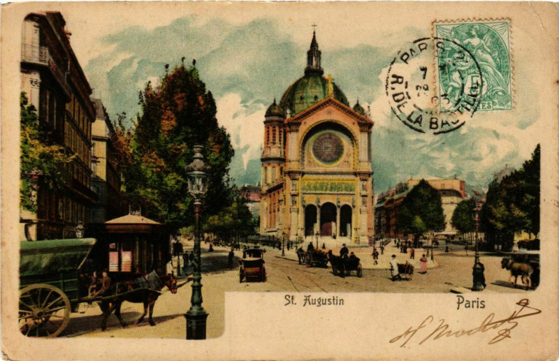 Carte postale ancienne Saint-Augustin à Paris 8e