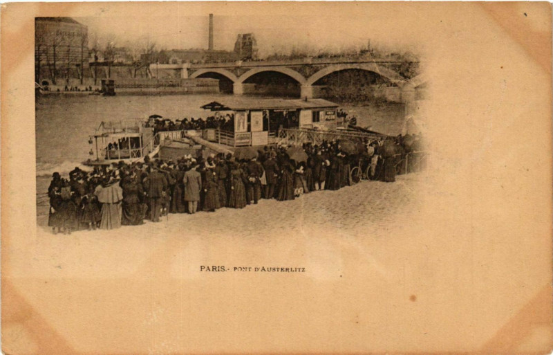 Carte postale ancienne Pont d'Austerlitz à Paris 5e