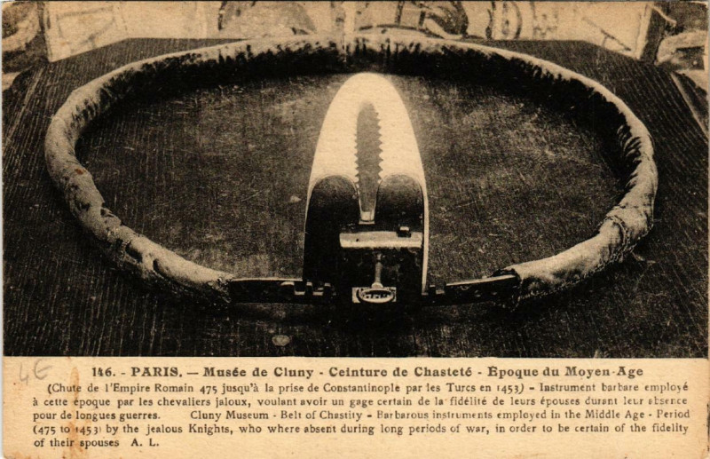 Carte postale ancienne Paris (5e) Musée de Cluny Ceinture de Chastete à Paris 5e