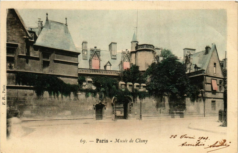 Carte postale ancienne Paris 5e Musée de Cluny ed. E.R à Paris 5e