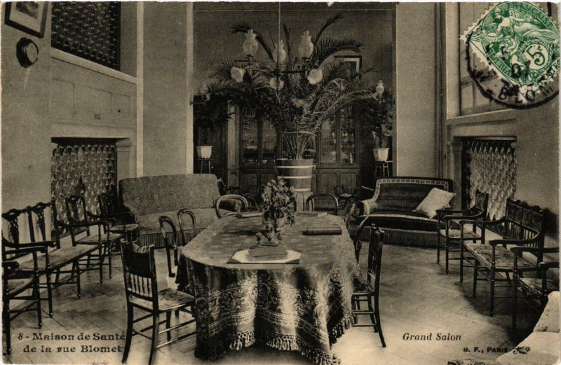 Carte postale ancienne Maison de Santé de la rue Blomet - Grand Salon à Paris 15e