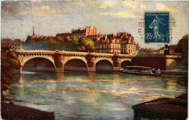 Carte postale ancienne Paris (1e) Pont Henri Iv à Paris 1er