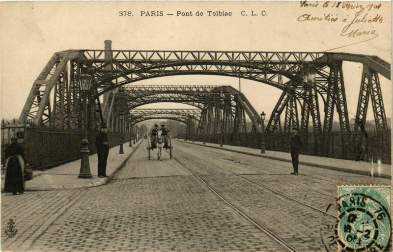 Carte postale ancienne Paris 12e Pont de Tolbiac ed. J.L.C à Paris 12e