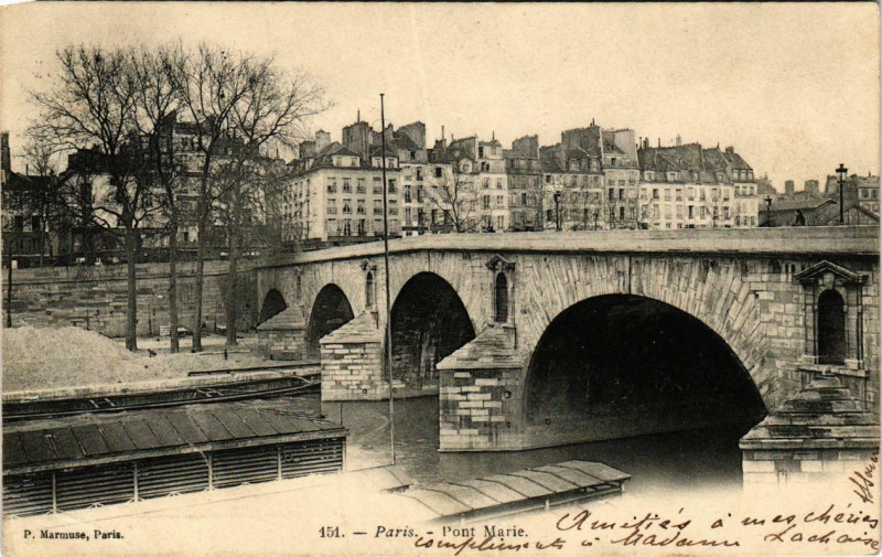 Carte postale ancienne Paris (4e) Pont Marie à Paris 4e