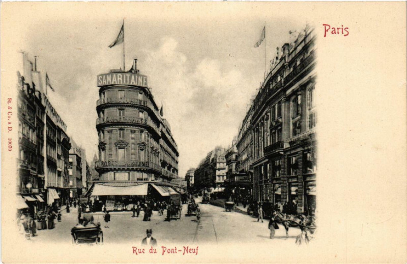 Carte postale ancienne Rue du Pont-Neuf à Paris 1er