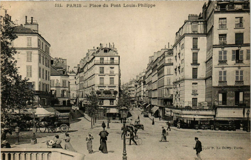 Carte postale ancienne Paris 4e Place du Pont Louis-Philippe ed. E.L.D à Paris 4e