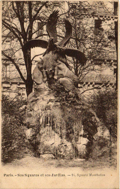 Carte postale ancienne Paris Ses Squares et ses Jardins. 94. Square Montholon à Paris