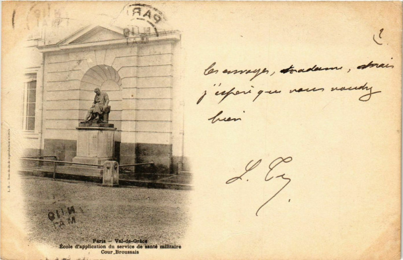 Carte postale ancienne Paris 5e Val-de-Grace Ecole d'Appl. du service de sante militaire à Paris 5e