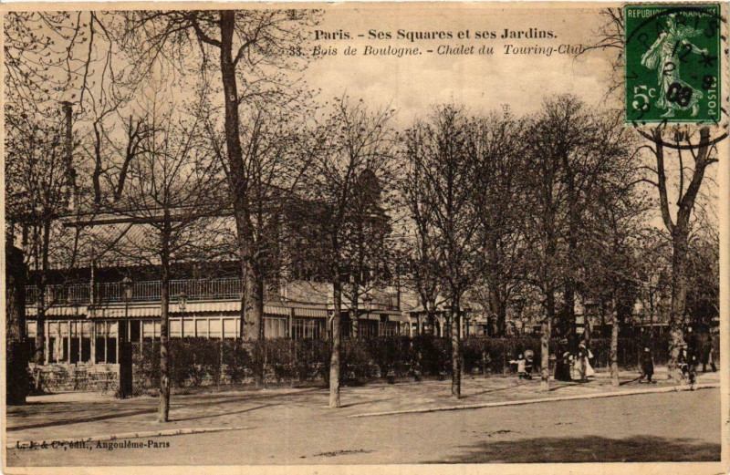 Carte postale ancienne Paris Ses Squares et ses Jardins. 33. Bois de Boulogne Chalet à Paris
