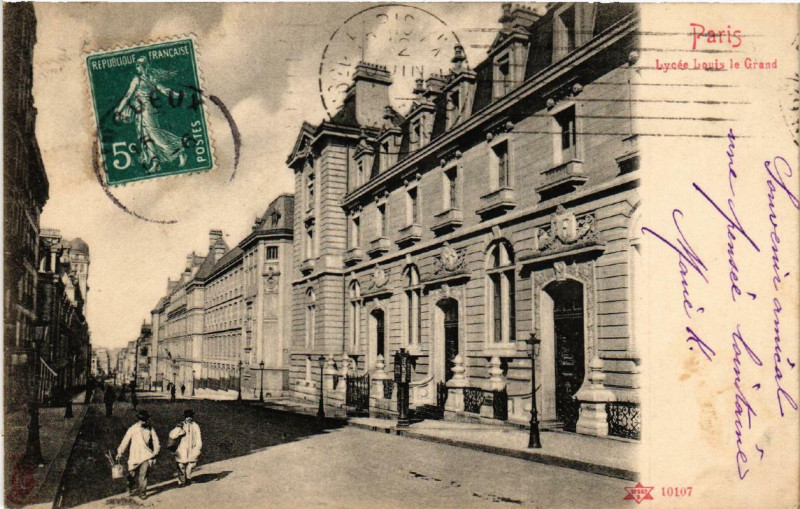 Carte postale ancienne Paris (5e) Lycée Louis Le Grand à Paris 5e