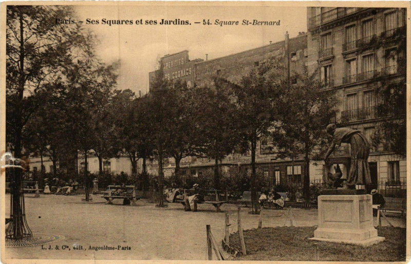 Carte postale ancienne Paris Ses Squares et ses Jardins. 54. Square Saint-Bernard à Paris
