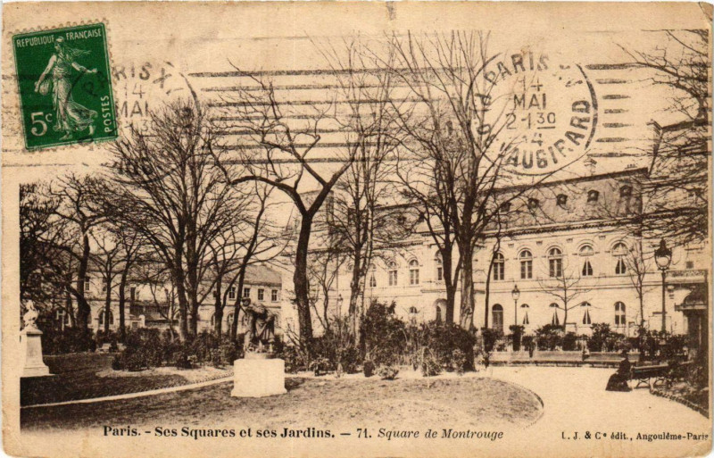 Carte postale ancienne Paris Ses Squares et ses Jardins. 71. Square de Montrouge à Paris