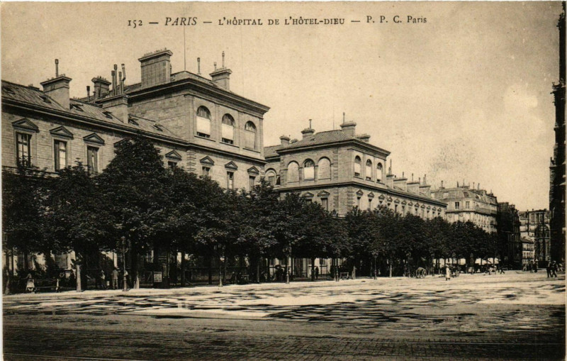 Carte postale ancienne Paris 4e Hopital de l'Hotel Dieu ed. P.P.C à Paris 4e