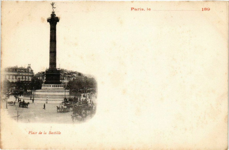 Carte postale ancienne Paris 4e Place de la Bastille à Paris 4e