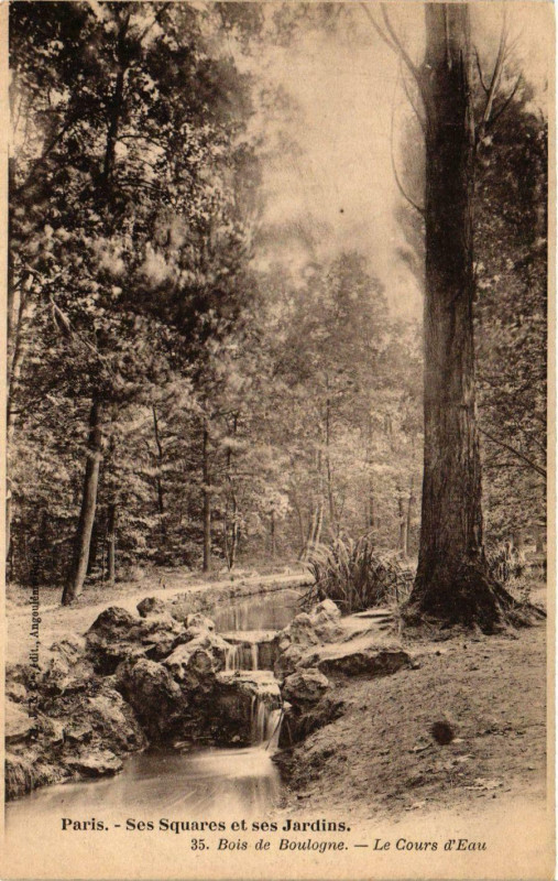 Carte postale ancienne Paris Ses Squares et ses Jardins. 35. Bois de Boulogne à Paris