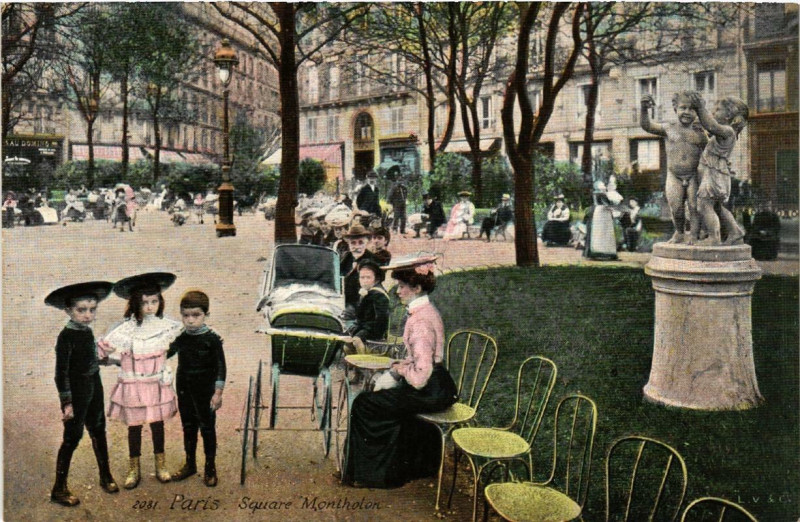 Carte postale ancienne Paris (9e) Square Montholon à Paris 9e