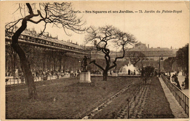 Carte postale ancienne Paris Ses Squares et ses Jardins. 73. Jardin du Palais Royal à Paris