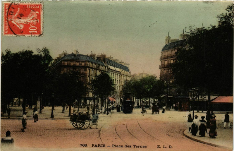Carte postale ancienne Place des Ternes à Paris 8e