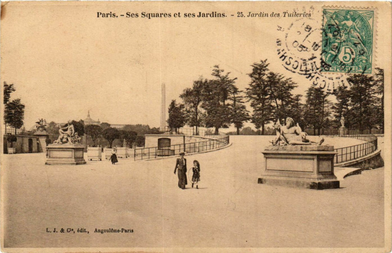 Carte postale ancienne Paris Ses Squares et ses Jardins. 25. Jardin des Tuileries à Paris