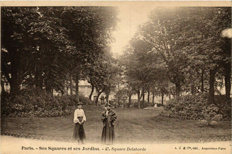 Carte postale ancienne Paris Ses Squares et ses Jardins. 47. Square Delaborde à Paris