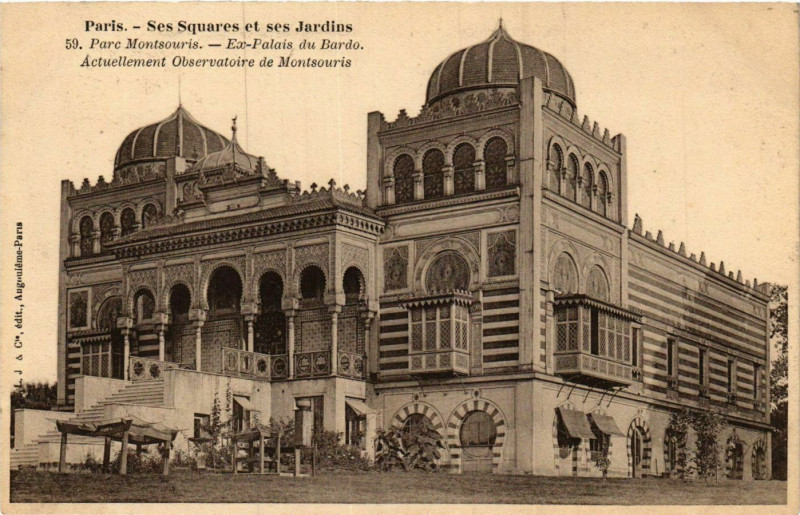 Carte postale ancienne Paris Ses Squares et ses Jardins. 59. Parc Monsouris Palais Bardo à Paris