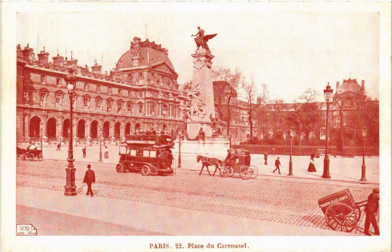 Carte postale ancienne Paris (1e) Place du Carrousel à Paris 1er