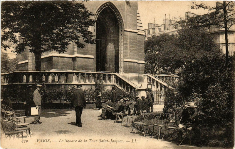 Carte postale ancienne Paris (4e) Le Square de la Tour Saint-Jacques à Paris 4e