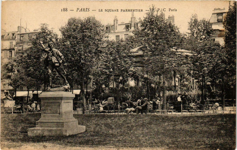Carte postale ancienne Paris Square Parmentier à Paris 11e