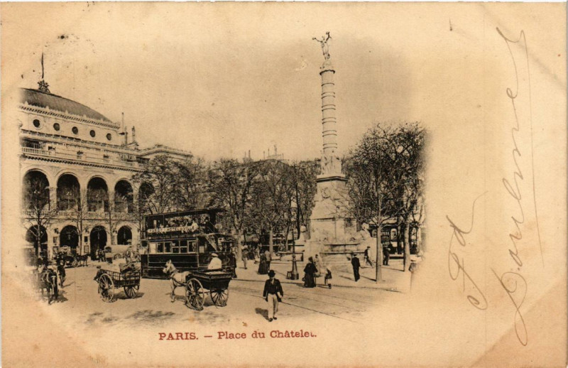 Carte postale ancienne Paris (1e) Place Du Chatelet à Paris 1er