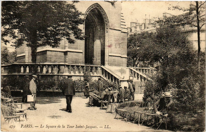 Carte postale ancienne Paris (4e) Le Square de la Tour Saint-Jacques à Paris 4e