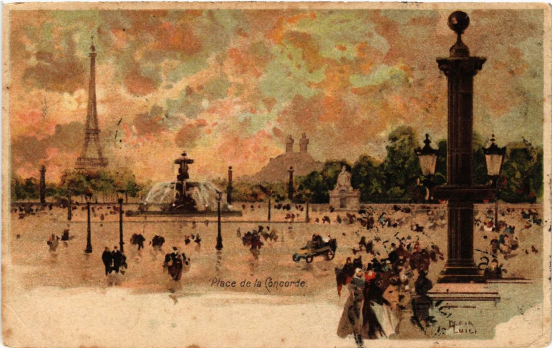 Carte postale ancienne Paris (8e) Place de la Concorde à Paris 8e