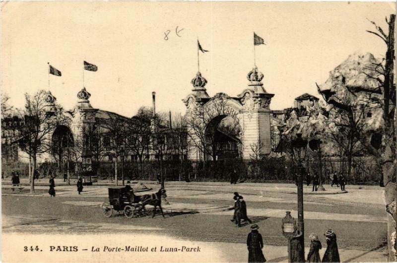 Carte postale ancienne La Porte-Maillot et Luna-Parck à Paris 16e