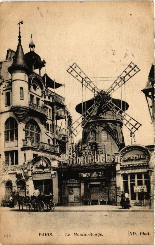 Carte postale ancienne Le Moulin Rouge à Paris 18e