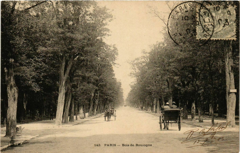 Carte postale ancienne Bois de Boulogne à Paris 16e