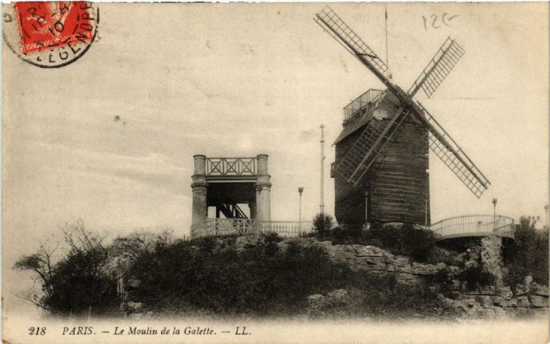 Carte postale ancienne Le Moulin de la Galette à Paris 18e