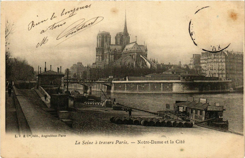 Carte postale ancienne Notre-Dame et la Cité à Paris 5e