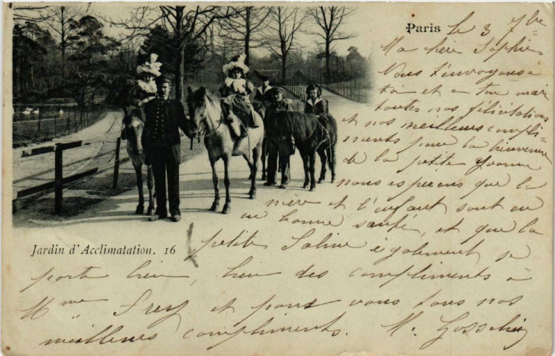 Carte postale ancienne Jardin d'Acclimatation à Paris 16e